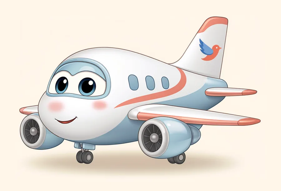 Pip, a friendly cartoon jet